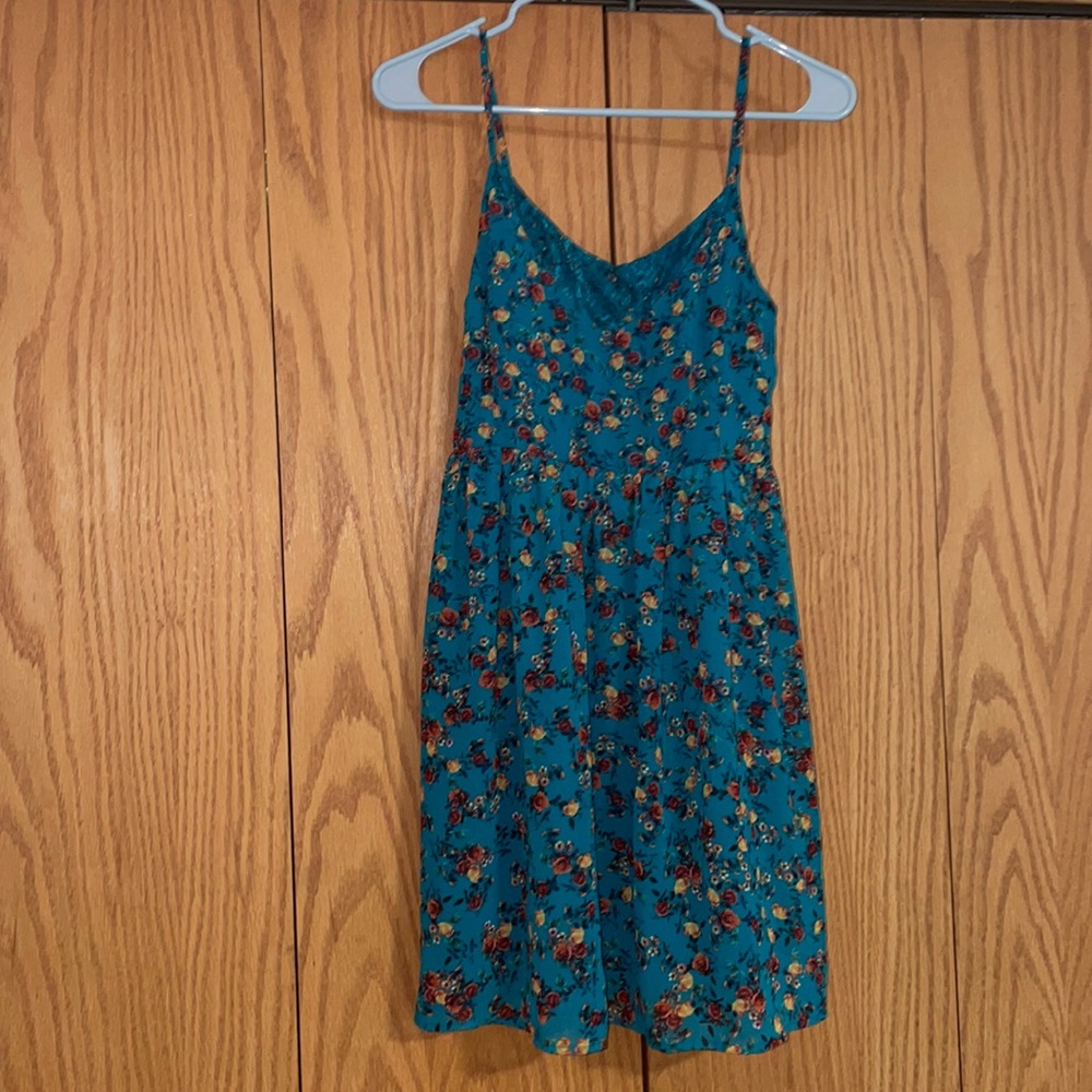 Green-blue floral dress